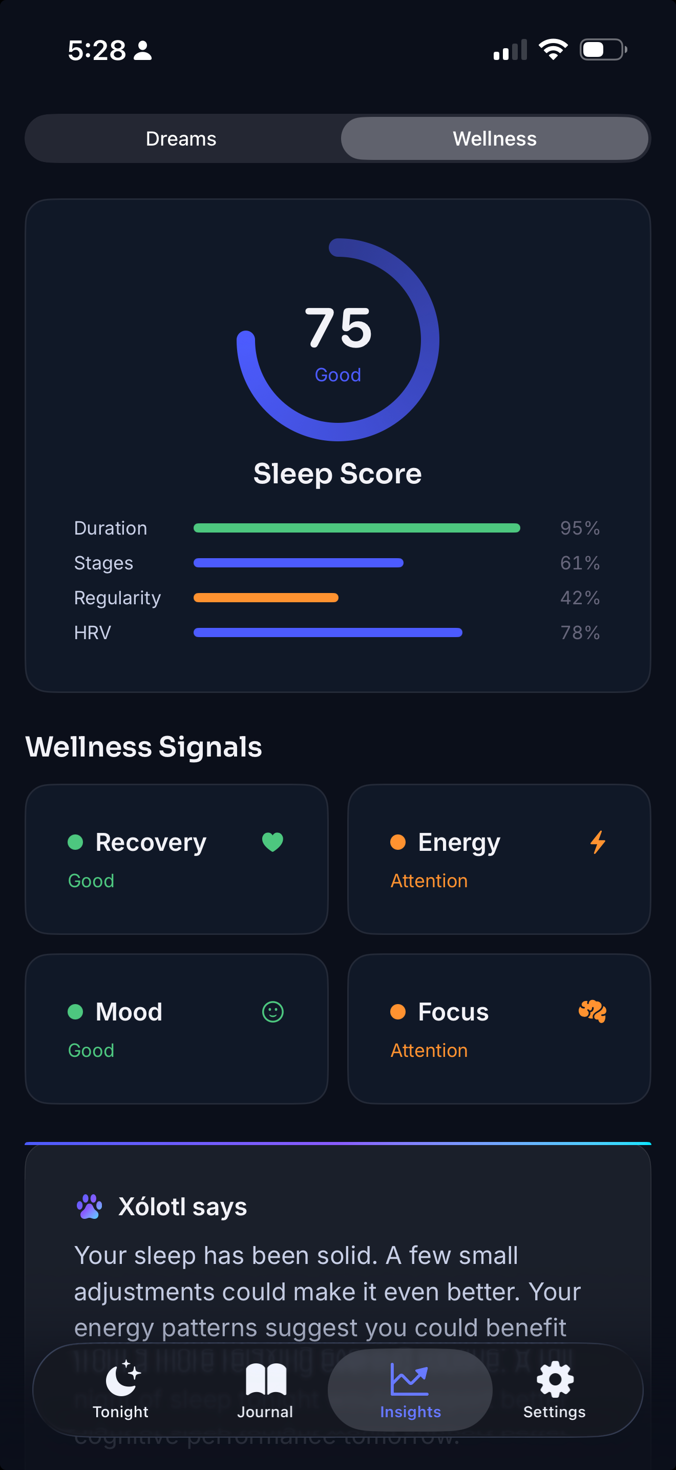 Aixotl — Sleep Score